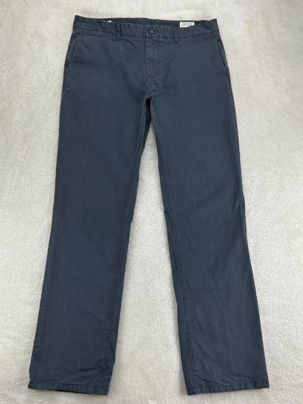7 Diamonds Straight Fit Chino Pants Mens 33x34 Blue Mid Rise Comfort Pockets